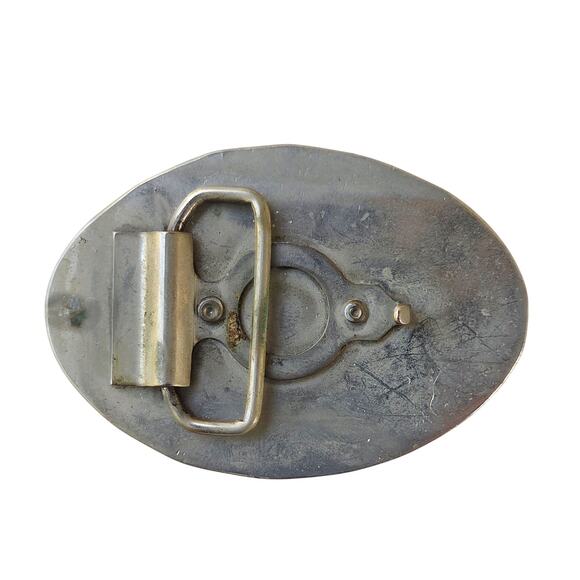 Vintage Embossed Leather Belt SilverTone Rodeo Roper Buckle 1970s Western Cowboy - Picture 8 of 8